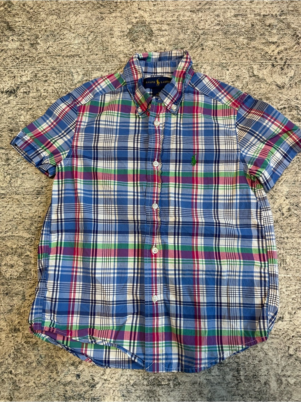 Ralph Lauren Multicolor Plaid Short-Sleeve Button-Down Shirt